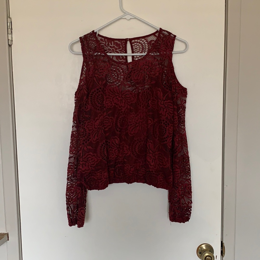 Maroon Lace Blouse